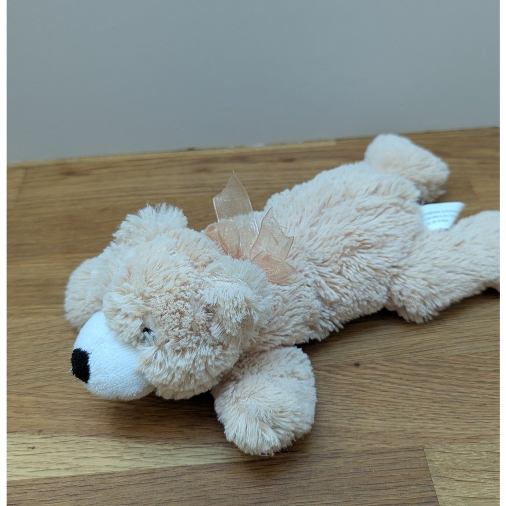 Greenbrier Plush Teddy Bear Lying Down Tan Beige Felt Belly Dollar tree store